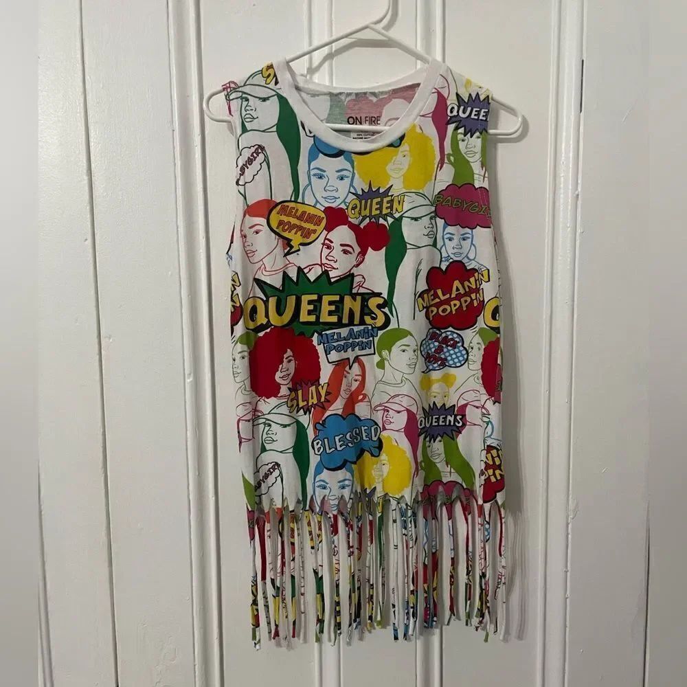 On Fire cut off shirt